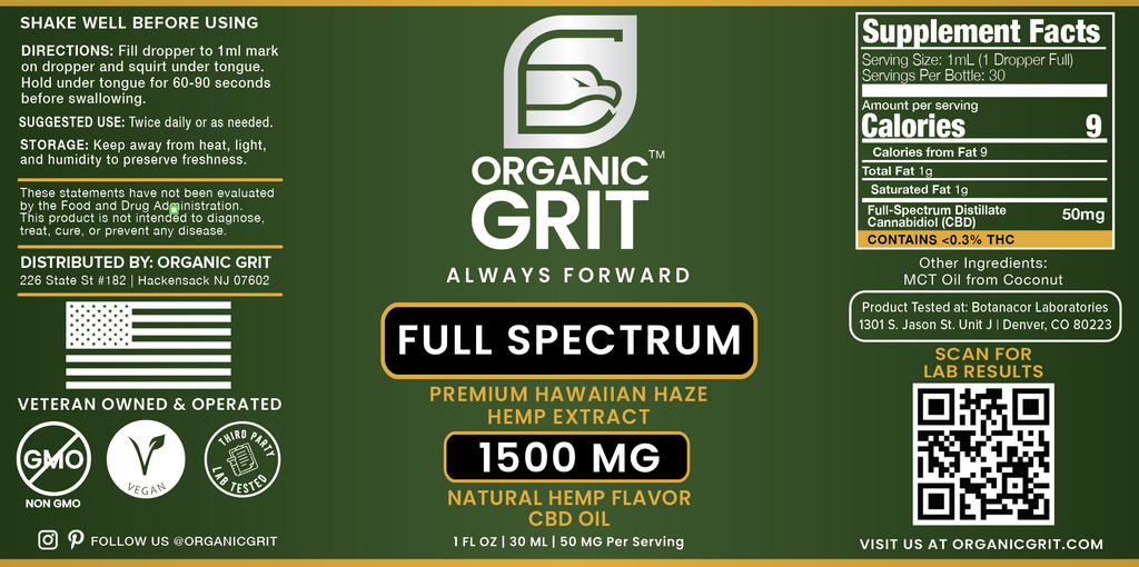 NATURAL FULL SPECTRUM CBD OIL – Organic Grit